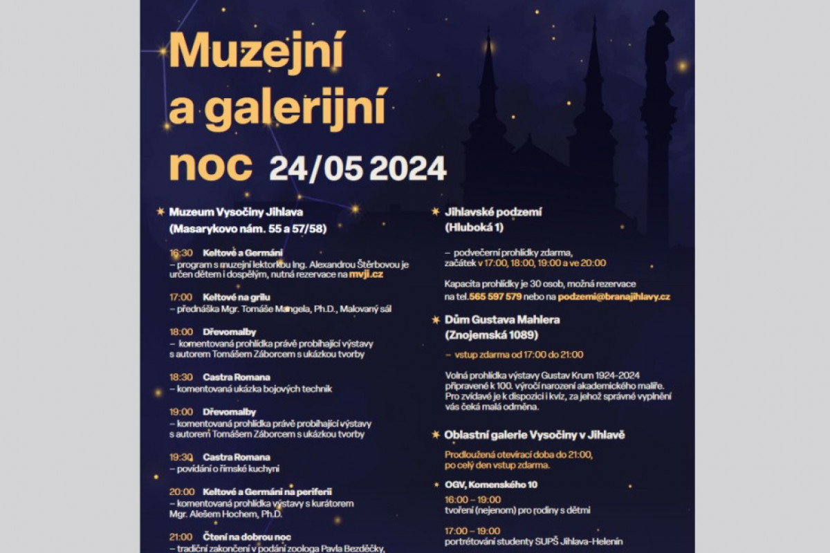 Muzeum Vysočiny v Jihlavě: Muzejní a galerijní noc 2024