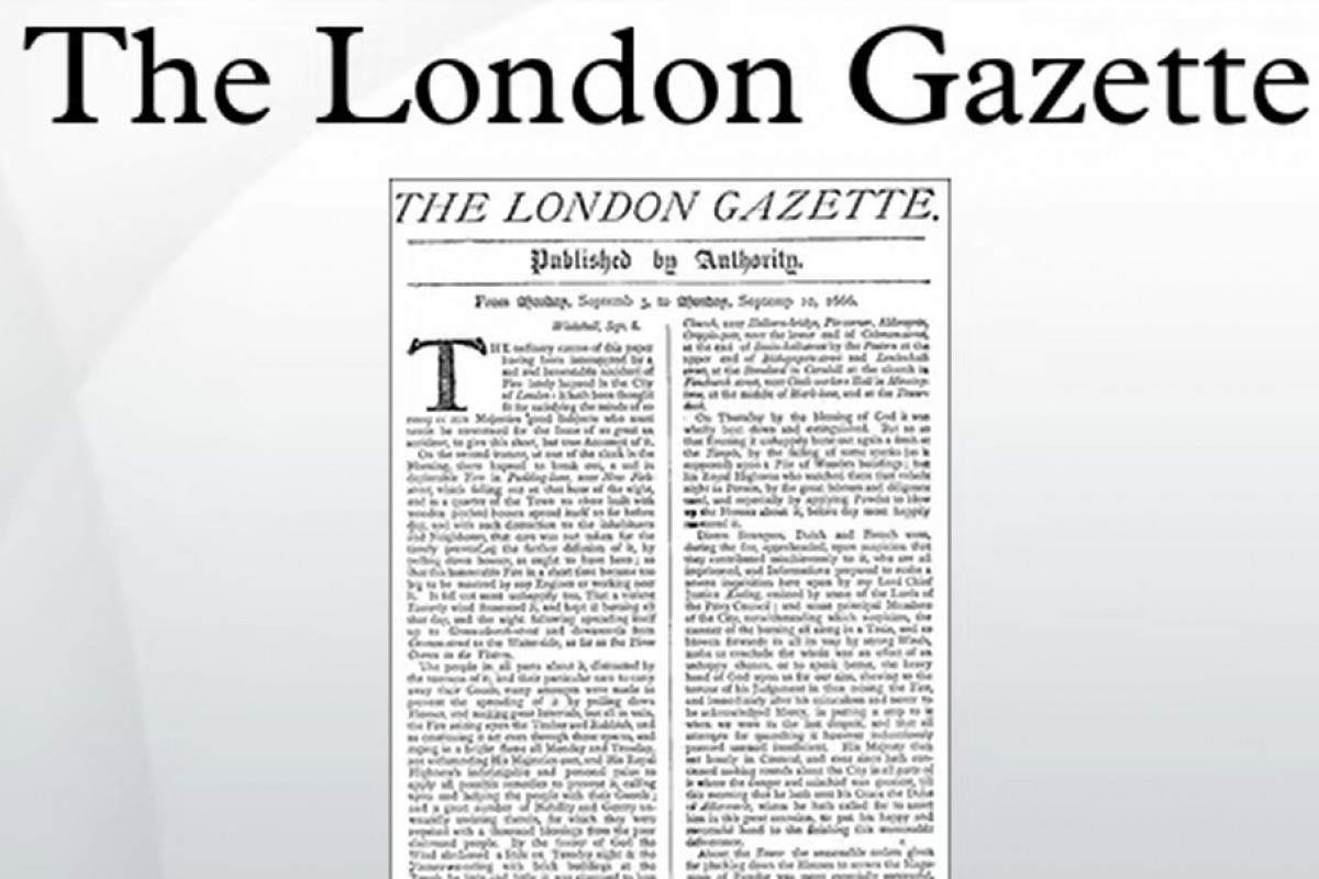 London Gazette: Nejstarší dosud vydávané noviny slaví 359 let